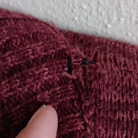 Burgundy Aztec Open Front Cardigan Sweater Women's Small - Picture 4 of 8